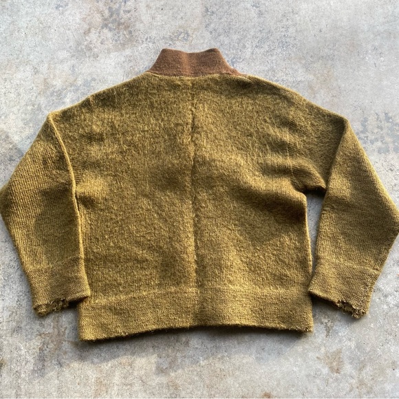 Vintage 1950s Korean War US Military 100% Wool 5 Button Sweater Army Drab - Picture 3 of 9